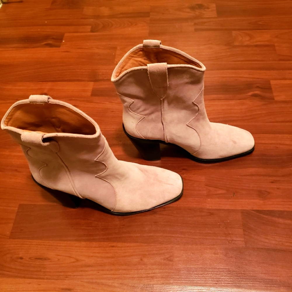 Lilac Jeffrey Campbell Square Toe Suede Western Style Boot